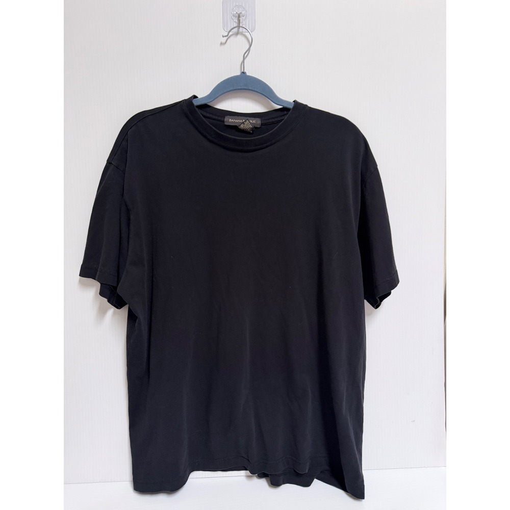Banana Republic Mens Black 100% Cotton Short Sleeve Crew Neck T-Shirt Size L